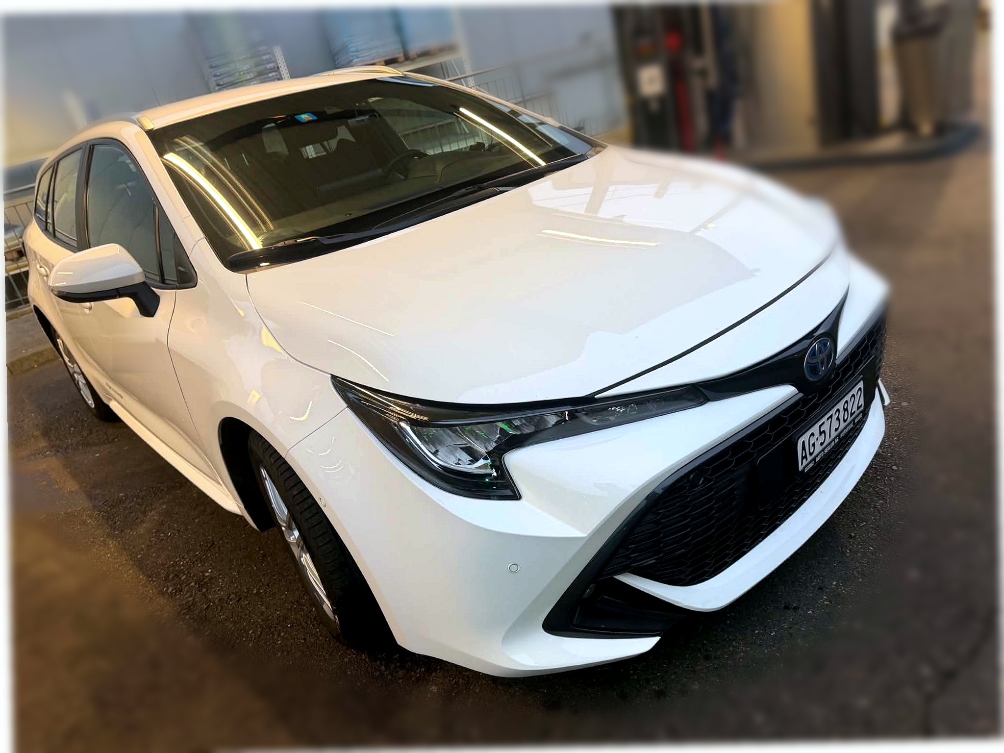White Toyota Air Taxi vehicle, front three-quarter view